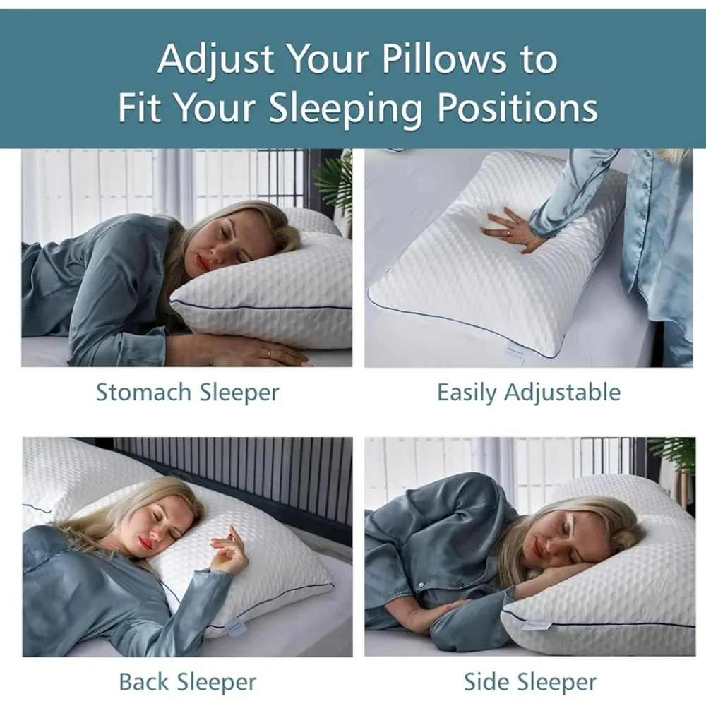 Memory Foam Pillows, Adjustable Side Sleeper Pillow